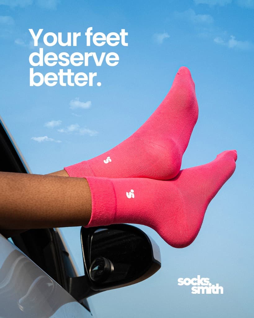 Pink socks against the sky